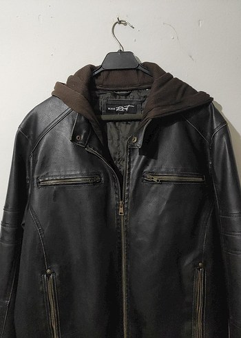 Deri Biker Ceket, Kemerli, Normal Boy - Görsel 2