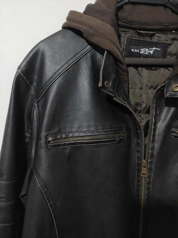 Deri Biker Ceket, Kemerli, Normal Boy - Görsel 4