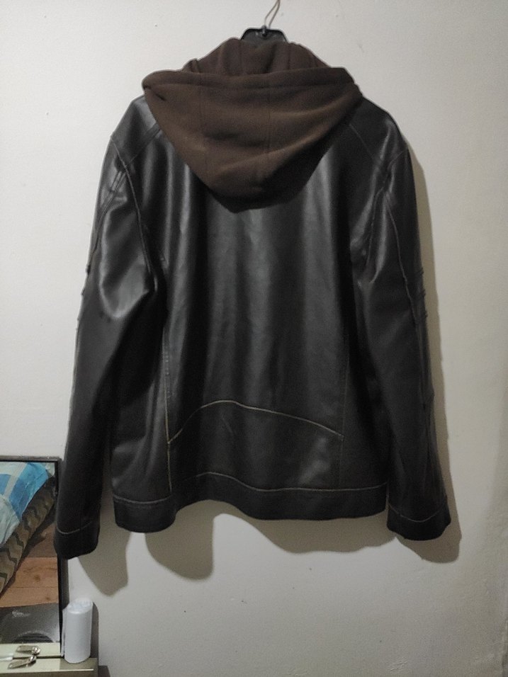 Deri Biker Ceket, Kemerli, Normal Boy - Görsel 5