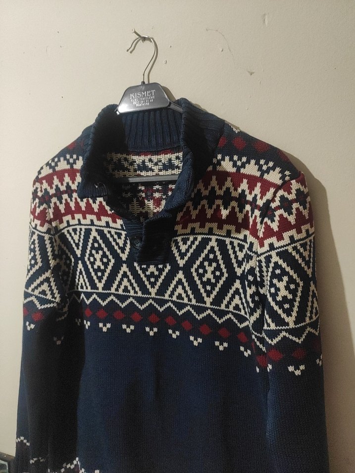 Erkek Bohem Örgü Kazak - Görsel 2