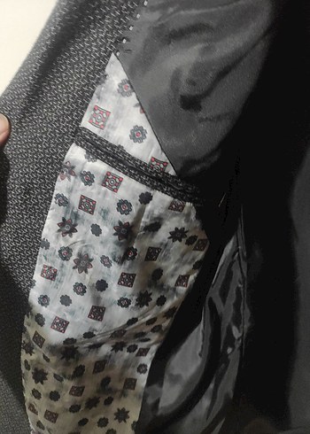 Gri Erkek Düğmeli Ceket, Notch Yaka, Normal Boy - Görsel 6