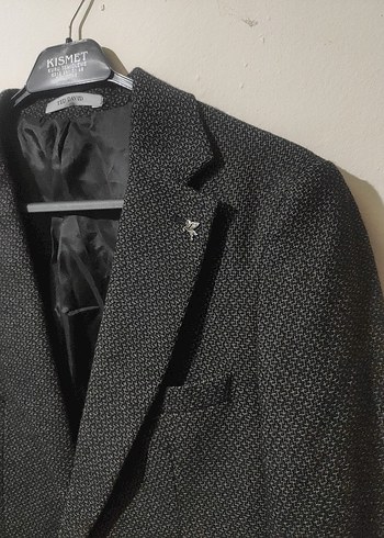 Gri Erkek Düğmeli Ceket, Notch Yaka, Normal Boy - Görsel 2