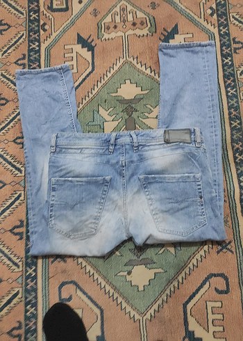 Açık Mavi Bağcıklı Bağlamalı Erkek Kot Pantolon - Görsel 3