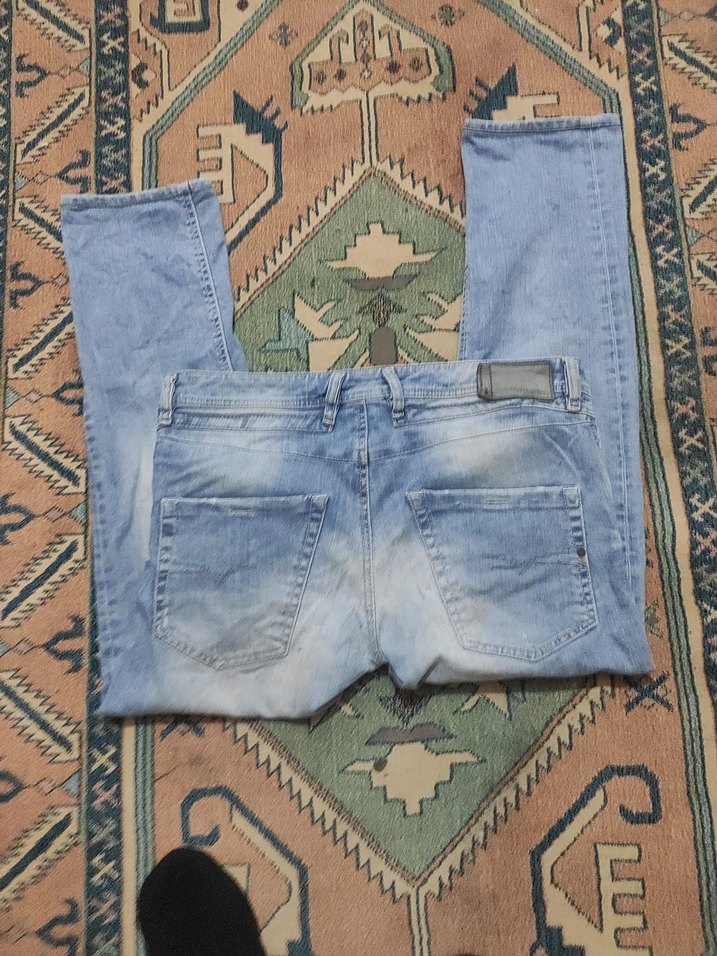 Açık Mavi Bağcıklı Bağlamalı Erkek Kot Pantolon - Görsel 3