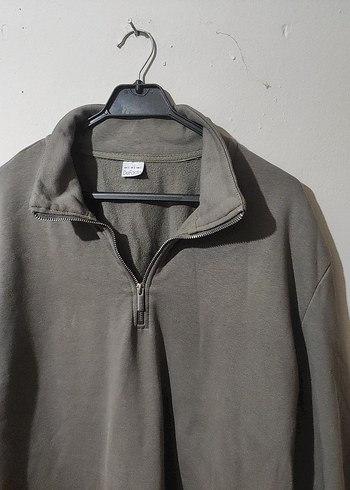 Gri Yarım Fermuarlı Erkek Sweatshirt - Görsel 2