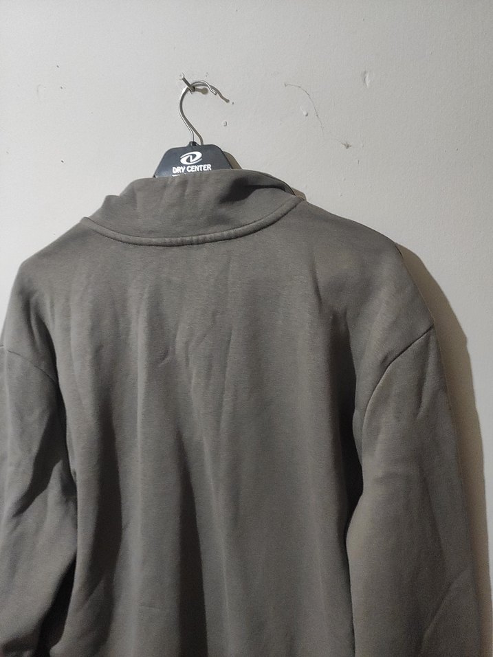 Gri Yarım Fermuarlı Erkek Sweatshirt - Görsel 4