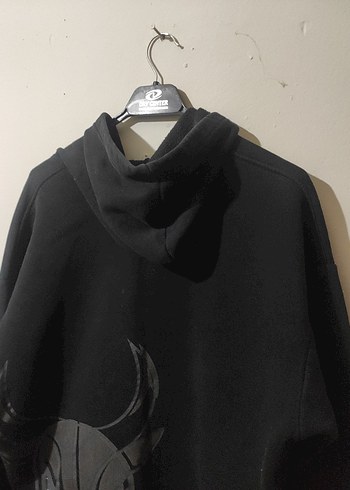 Siyah Chicago Bulls Baskılı Kapüşonlu Sweatshirt - Görsel 4