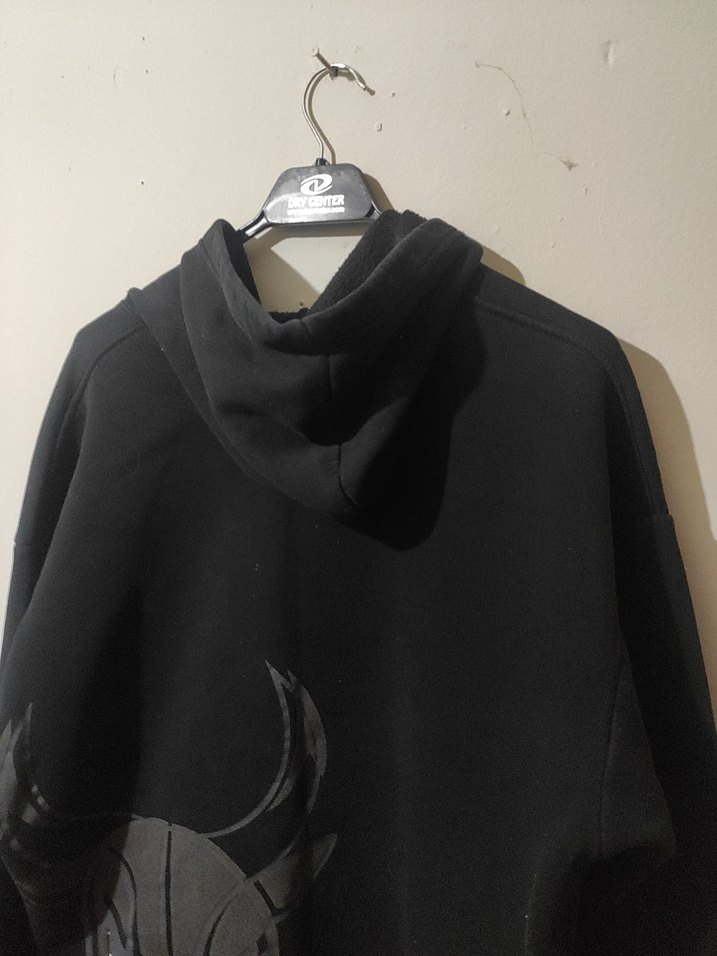 Siyah Chicago Bulls Baskılı Kapüşonlu Sweatshirt - Görsel 4