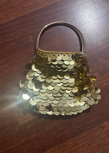 Parlak Altın Payetli Kadın Çantası