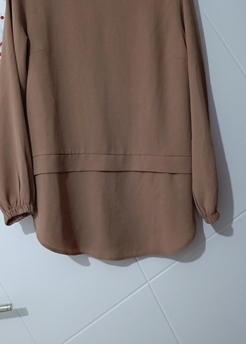 Bej Kadın Uzun Kollu Salaş Tunik