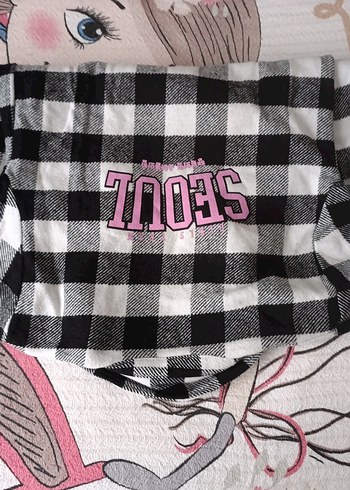 kız çocuk oduncu gömleği Gri Kareli Düğmeli Uzun Kollu Gömlek - Görsel 4