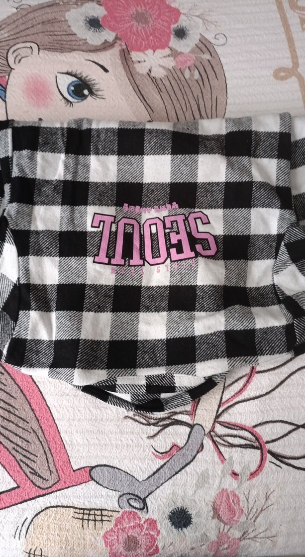 kız çocuk oduncu gömleği Gri Kareli Düğmeli Uzun Kollu Gömlek - Görsel 4