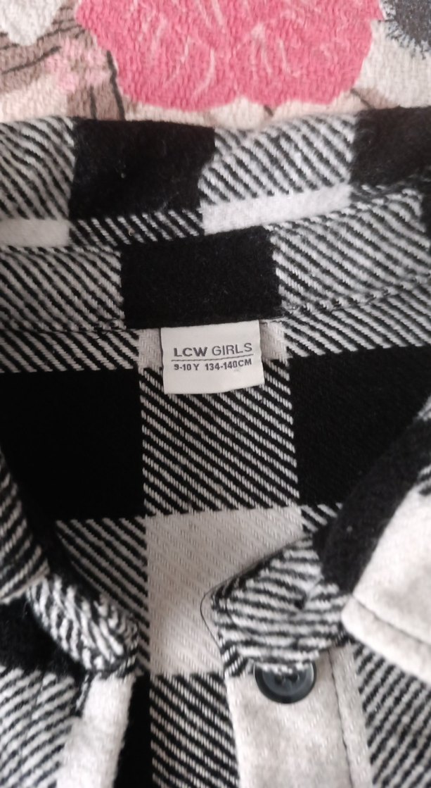 kız çocuk oduncu gömleği Gri Kareli Düğmeli Uzun Kollu Gömlek - Görsel 3