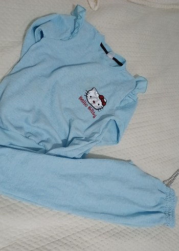 Nakışlı Mavi hello kitty takım - Görsel 3