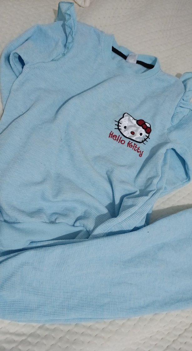 Nakışlı Mavi hello kitty takım - Görsel 4