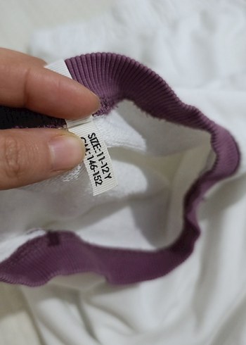 Beyaz Oversize Kız Sweatshirt ve Eşofman Takımı - Görsel 6