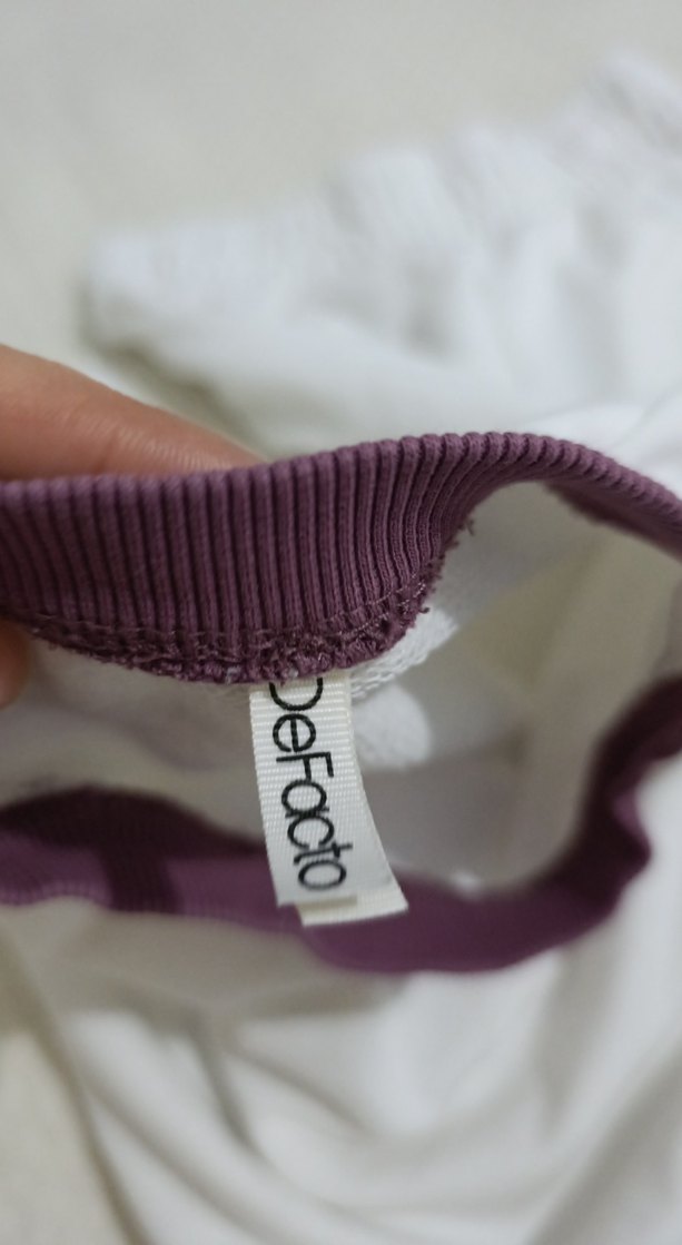 Beyaz Oversize Kız Sweatshirt ve Eşofman Takımı - Görsel 5