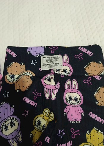 Kız Çocuk Renkli Baskılı Örme Tayt - Görsel 7