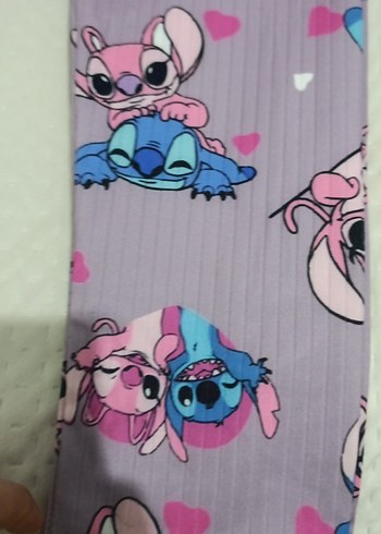 Kız Çocuk Renkli Baskılı Örme Tayt - Görsel 2