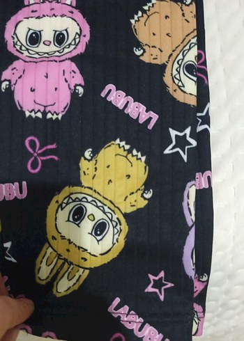 Kız Çocuk Renkli Baskılı Örme Tayt - Görsel 4