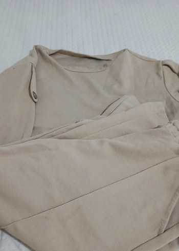 Bej kız çocuk Uzun Kollu Salaş Robe - Görsel 6