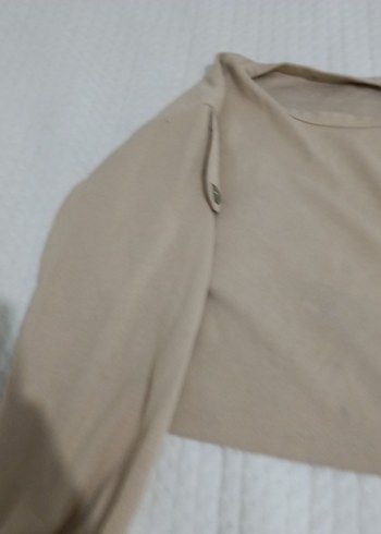 Bej kız çocuk Uzun Kollu Salaş Robe - Görsel 5