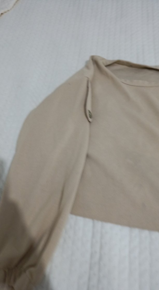 Bej kız çocuk Uzun Kollu Salaş Robe - Görsel 5