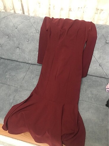 s Beden Bordo elbıse