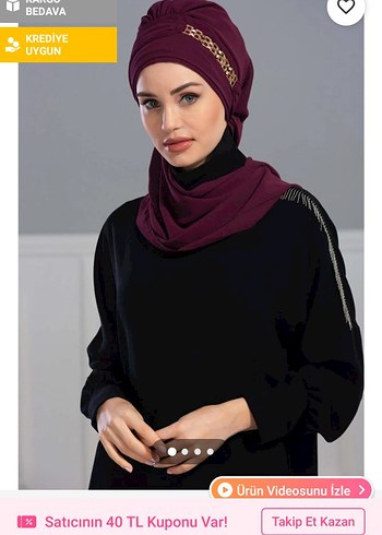 Diğer Gold Aksesuarlı Tasarım Şifon Hazır ( Mürdüm)