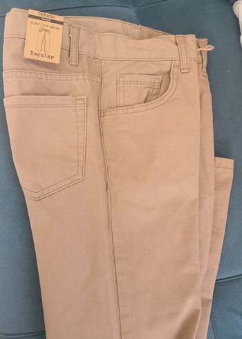 10 Yaş Beden camel Renk Bej Regular Fit Erkek çocuk Pantolon
