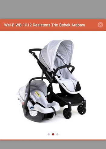 Wei-B WB-1012 Trio Bebek Arabası Gri-Beyaz