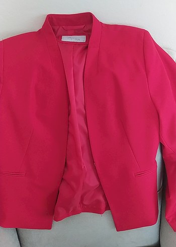 Pembe Düğmeli Kadın Blazer Ceket