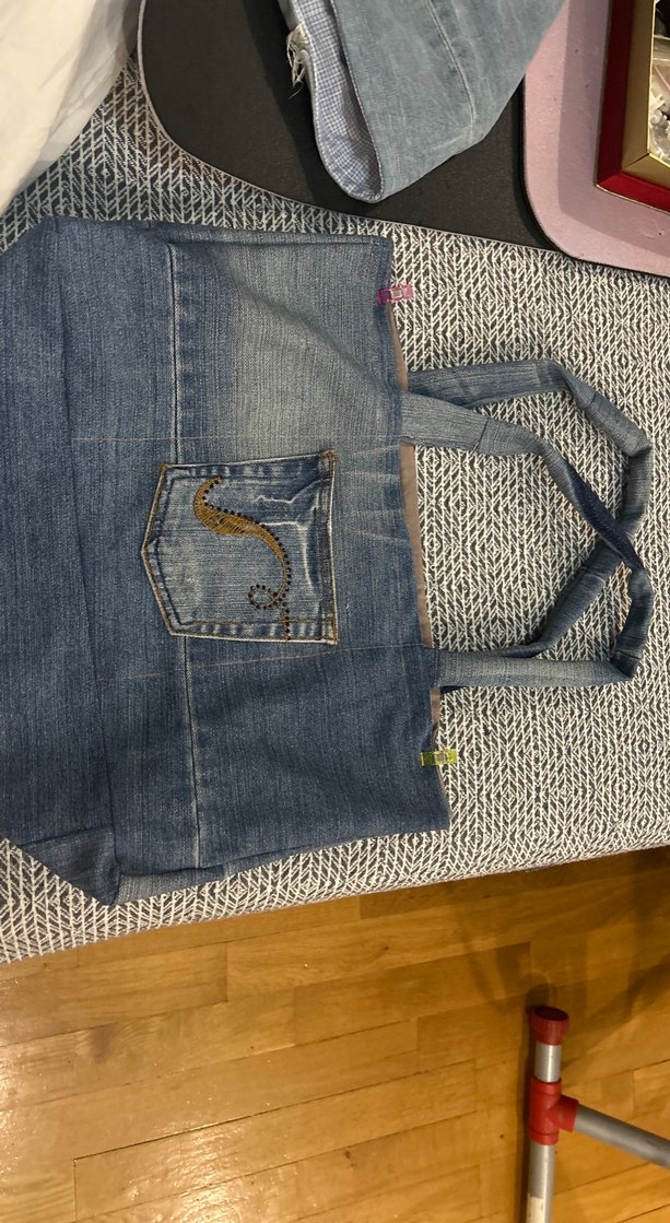 ÜNİVERSİTE İÇİN GENİŞ ENakış Detaylı Kot Kumaş Kadın ÇANTA - Görsel 3