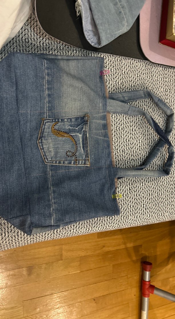 ÜNİVERSİTE İÇİN GENİŞ ENakış Detaylı Kot Kumaş Kadın ÇANTA - Görsel 2