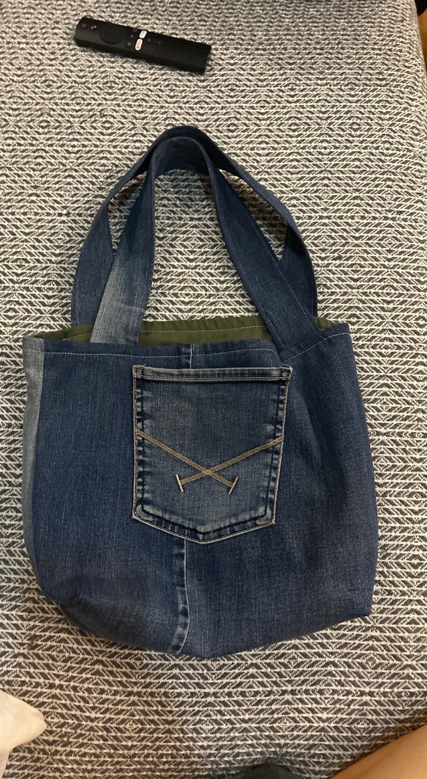 Kadın Kot Kumaş Fermuarlı El Çantası - Görsel 2