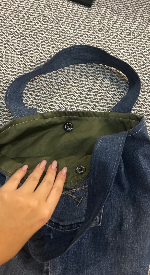 Kadın Kot Kumaş Fermuarlı El Çantası - Görsel 4