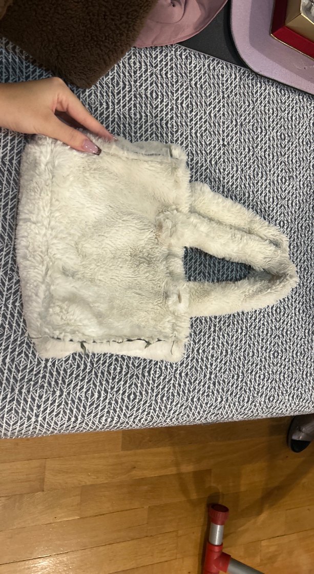 Beyaz Peluş Detaylı Kadın Omuz Çantası - Görsel 2