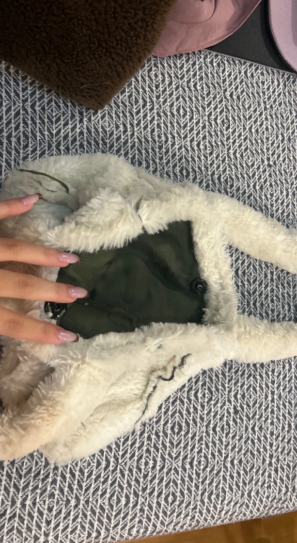 Beyaz Peluş Detaylı Kadın Omuz Çantası - Görsel 3