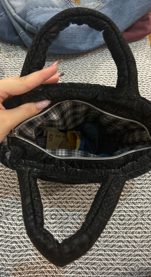 Yılan Desenli Siyah Gotik Kadın Çanta - Görsel 2