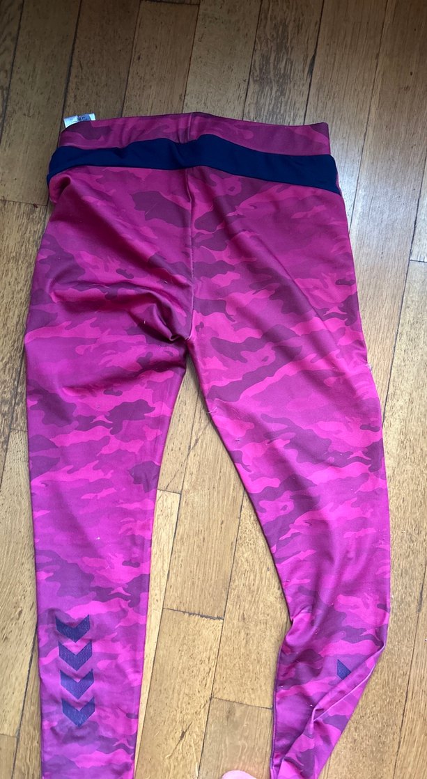 Pembe Kamuflaj Desenli Spor Tayt - Görsel 2