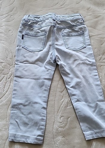 4 Yaş Beden Düğmeli Gri Erkek Çocuk Kot Pantolon