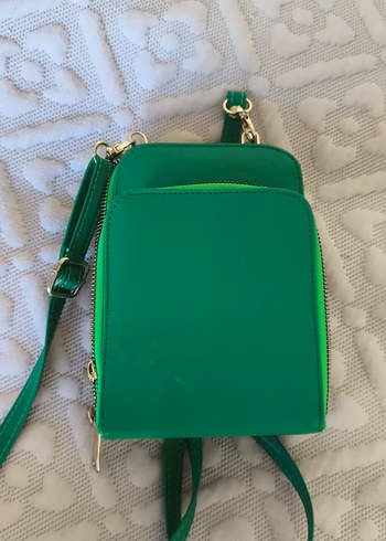 Kadın Yeşil Deri Çapraz Çanta - Görsel 5