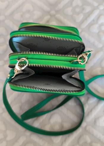 Kadın Yeşil Deri Çapraz Çanta - Görsel 4