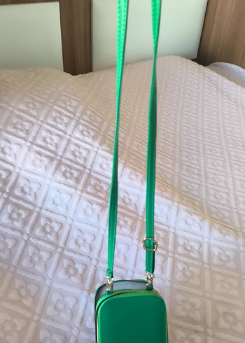 Kadın Yeşil Deri Çapraz Çanta - Görsel 7