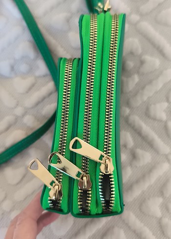 Kadın Yeşil Deri Çapraz Çanta - Görsel 2