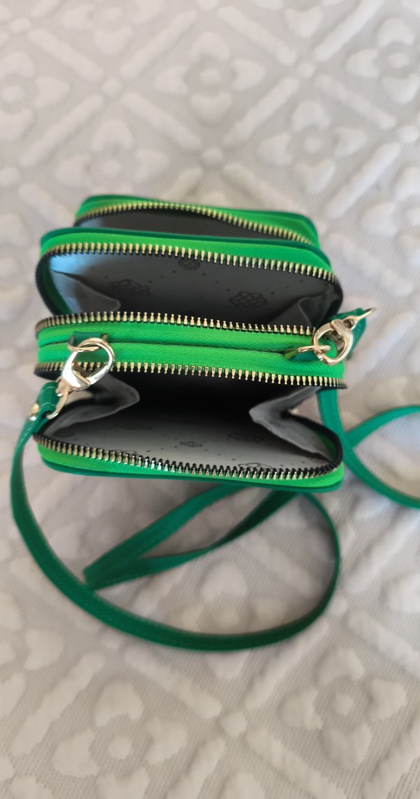 Kadın Yeşil Deri Çapraz Çanta - Görsel 4