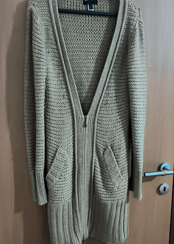 Mango 2007 üretim  Gri Örgü Midi Kadın depresyon hırkası - Görsel 5