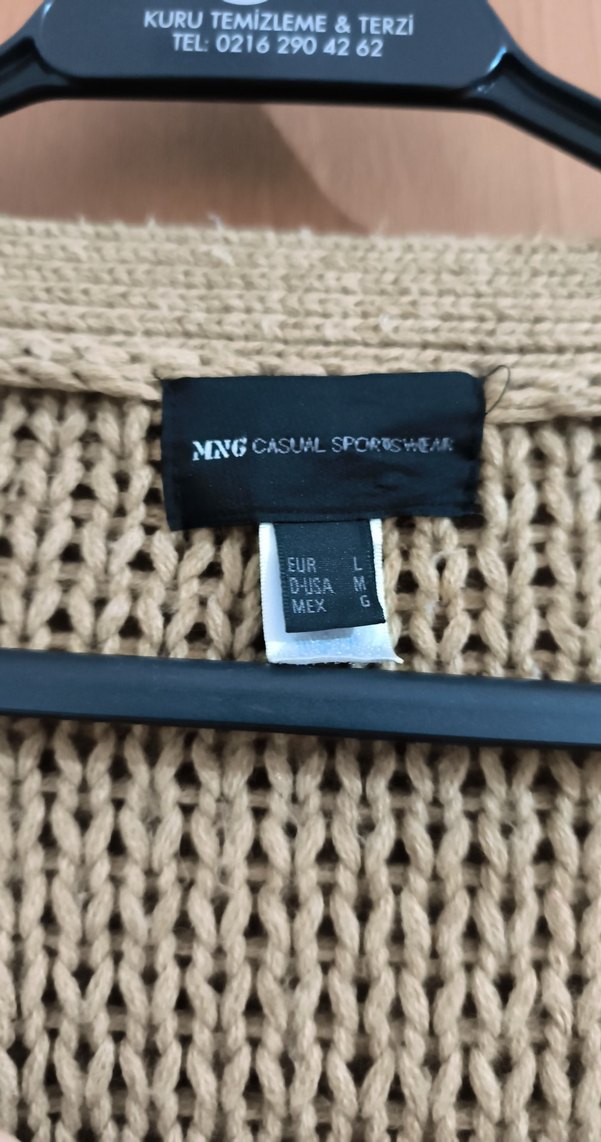 Mango 2007 üretim  Gri Örgü Midi Kadın depresyon hırkası - Görsel 2