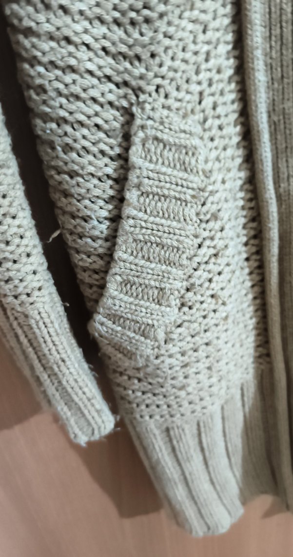 Mango 2007 üretim  Gri Örgü Midi Kadın depresyon hırkası - Görsel 3