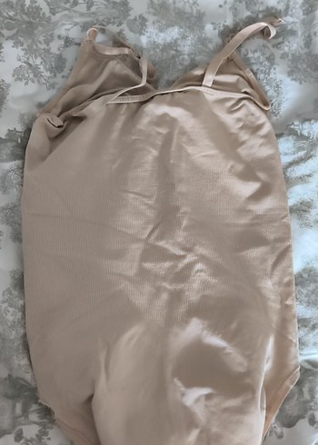 Bej Düz Desenli toplayıcı Korse - Görsel 3